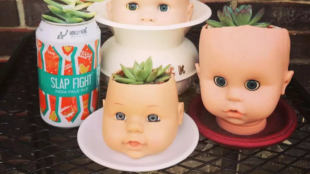 Bizarre Home Decor Trend Involves Recycling Dolls' Heads As Planters