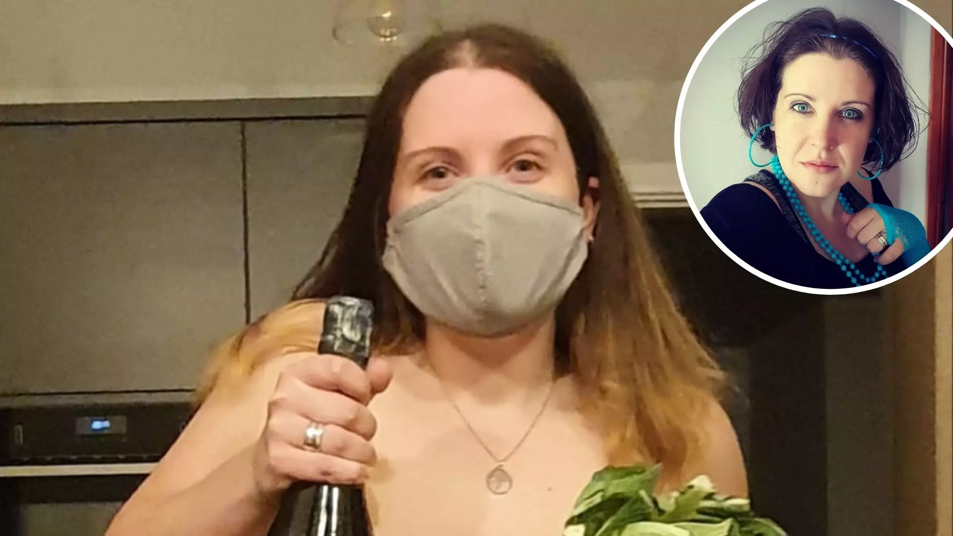 Woman Covers Breasts With Prosecco And Cauliflower As Clothing Is 'Non-Essential' In Wales