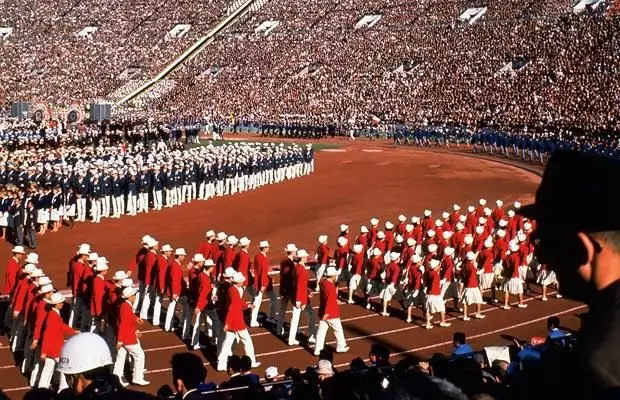 The Japanese team during the 1964 Olympic Games.