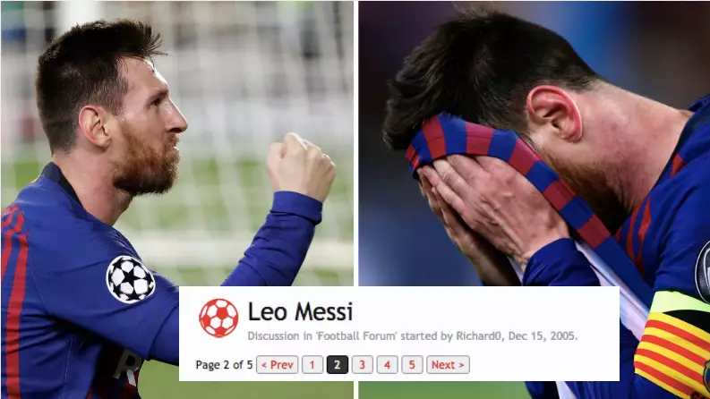 Fans Label Lionel Messi 'Overrated' And 'Overhyped' In Thread From 2005