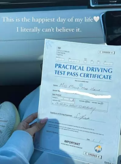 Mollie-Mae passed her test earlier this year (