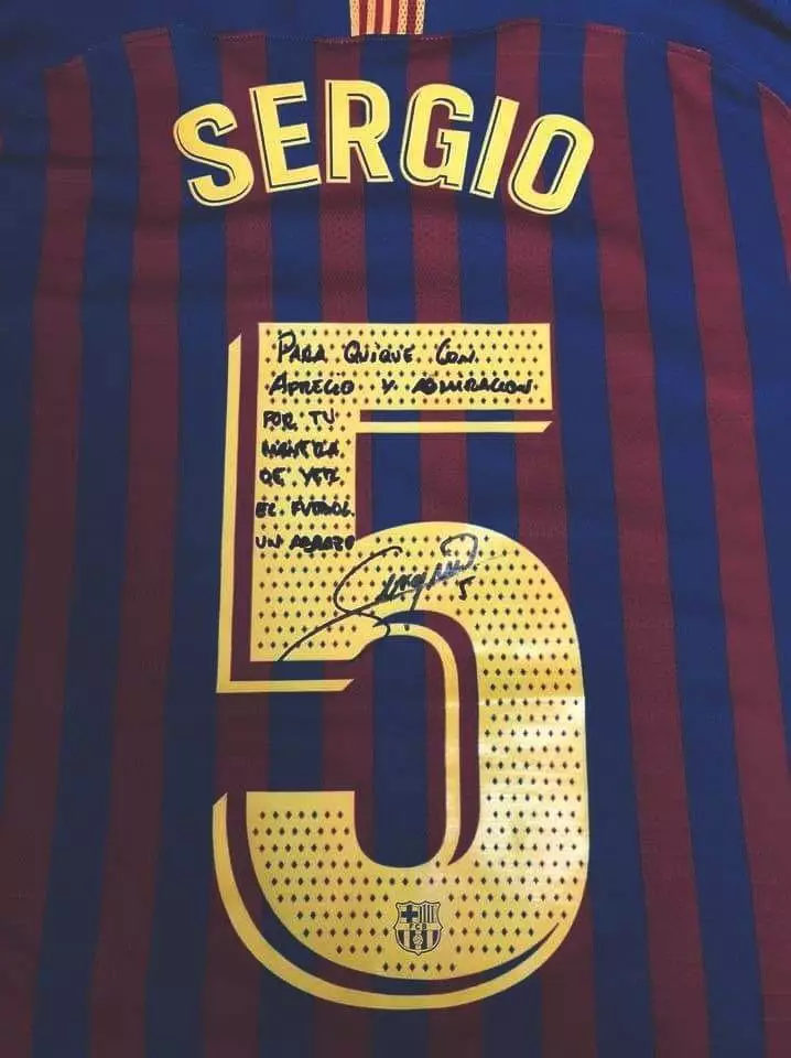 Sergio Busquets signed shirt. 