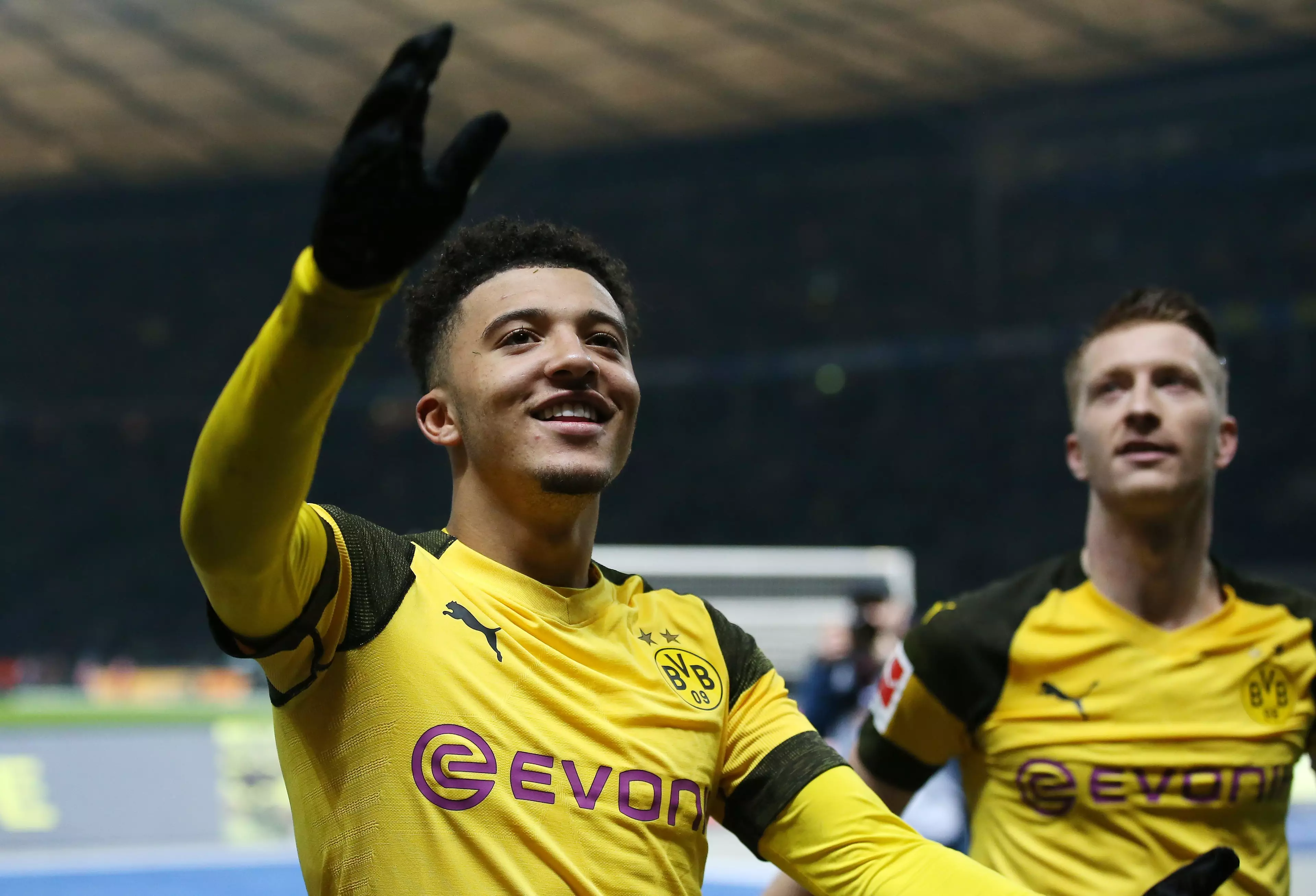 Sancho's form has made him a reported £100 million target for Manchester United. Image: PA Images