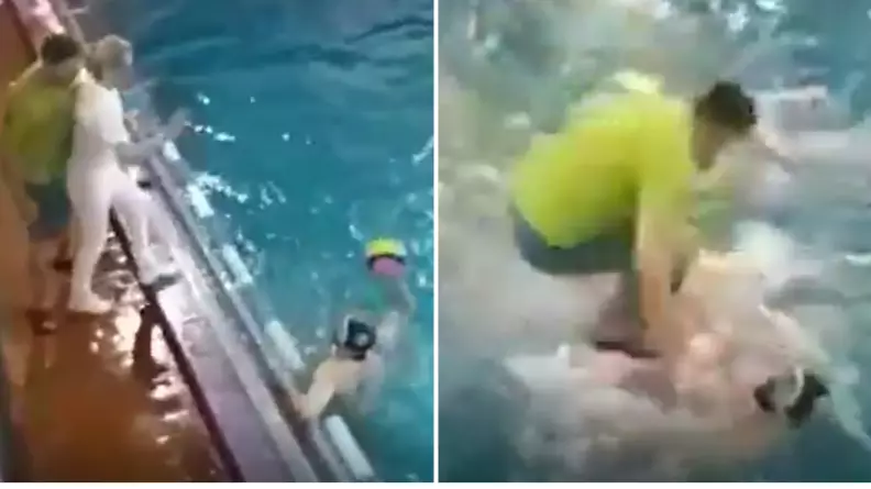 Crazy Underwater Brawl Ensues After Water Polo Coach Does Khabib 'Eagle Jump' Into Pool