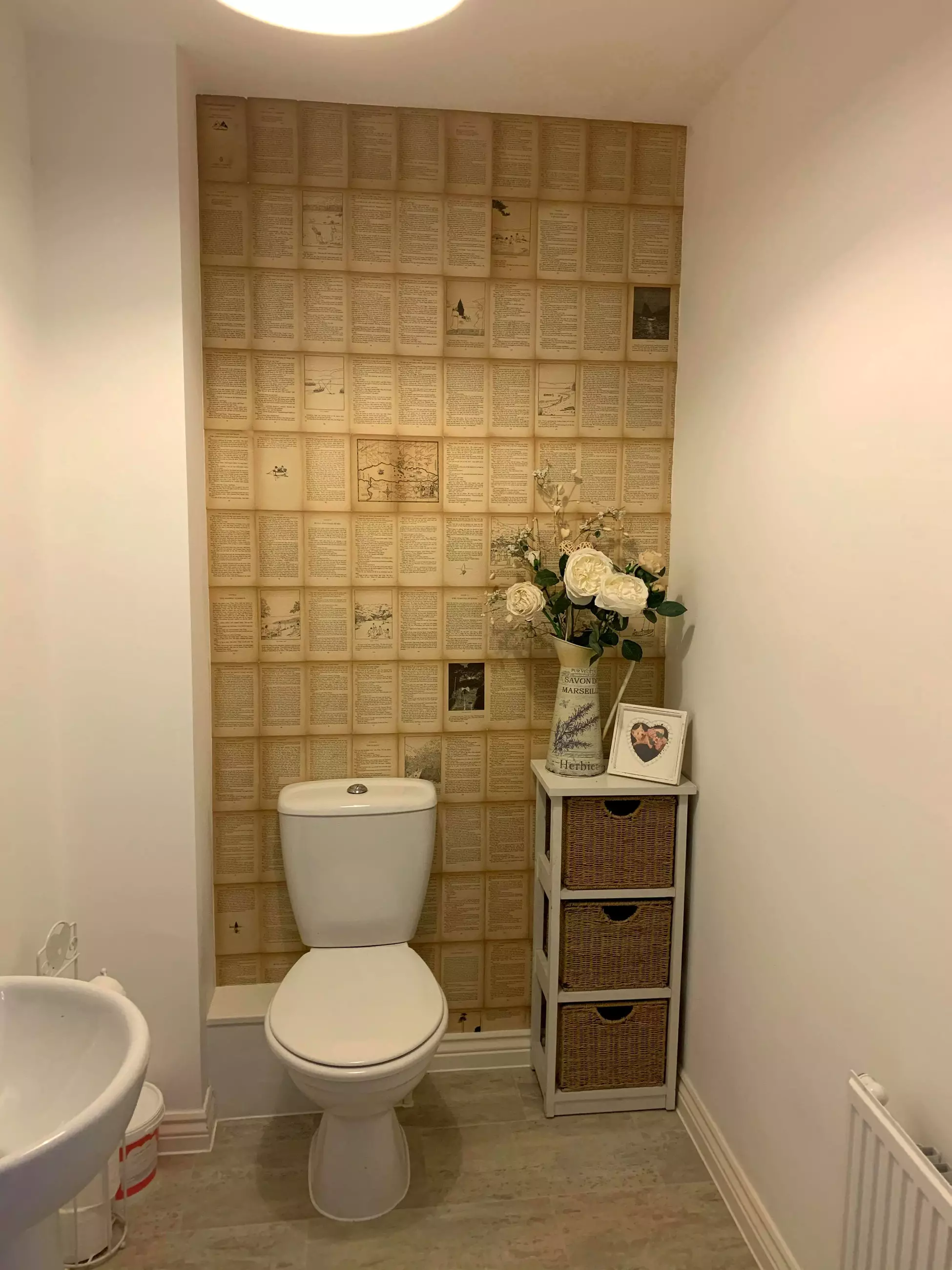 The book 'Swallows and Amazons' can be seen on the downstairs bathroom walls (