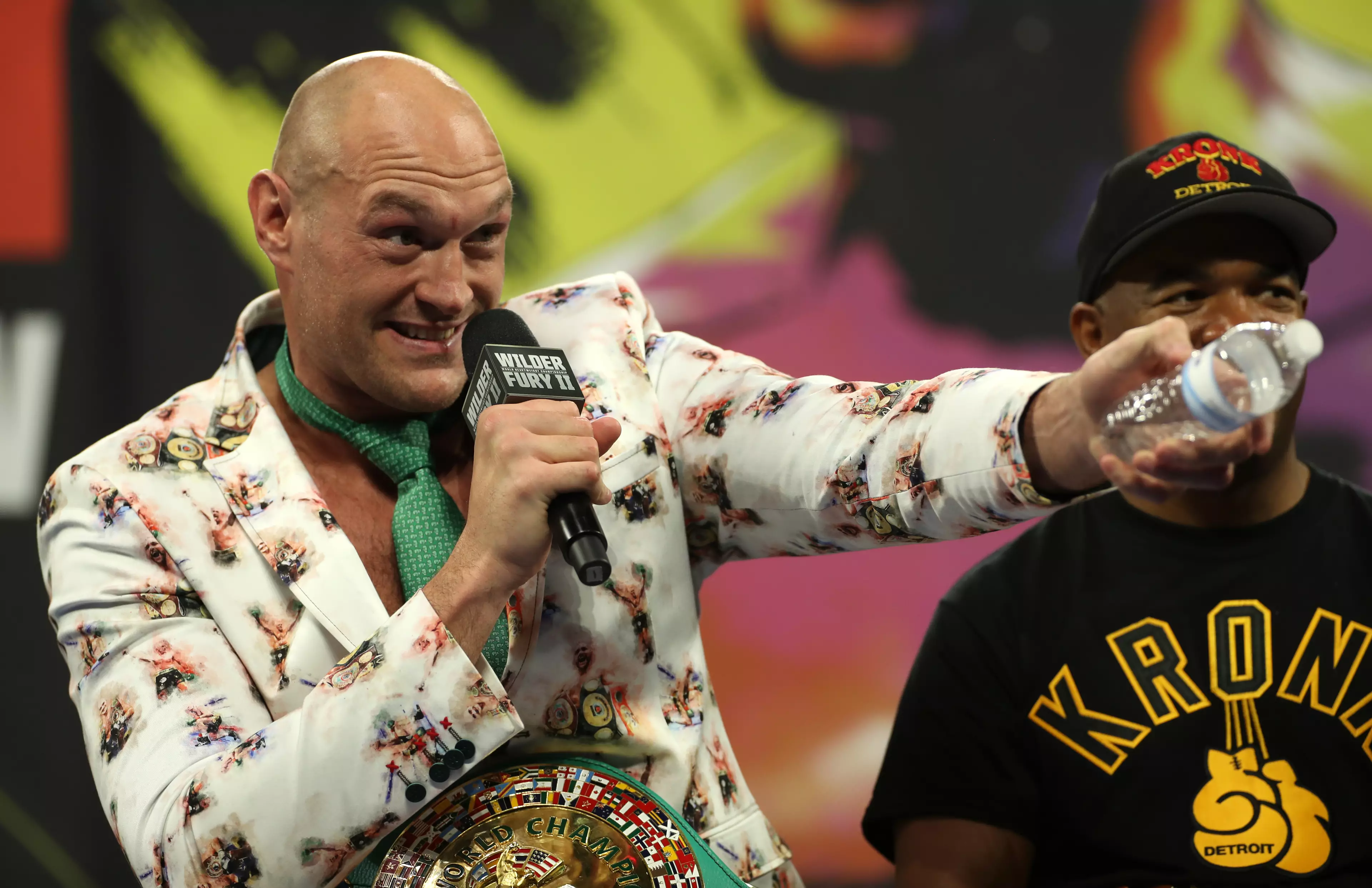 Tyson Fury after defeating Deontay Wilder and becoming WBC heavyweight champion.