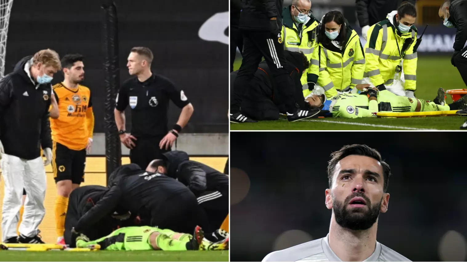 Rui Patricio Receives Blow To The Head During Wolves Vs Liverpool