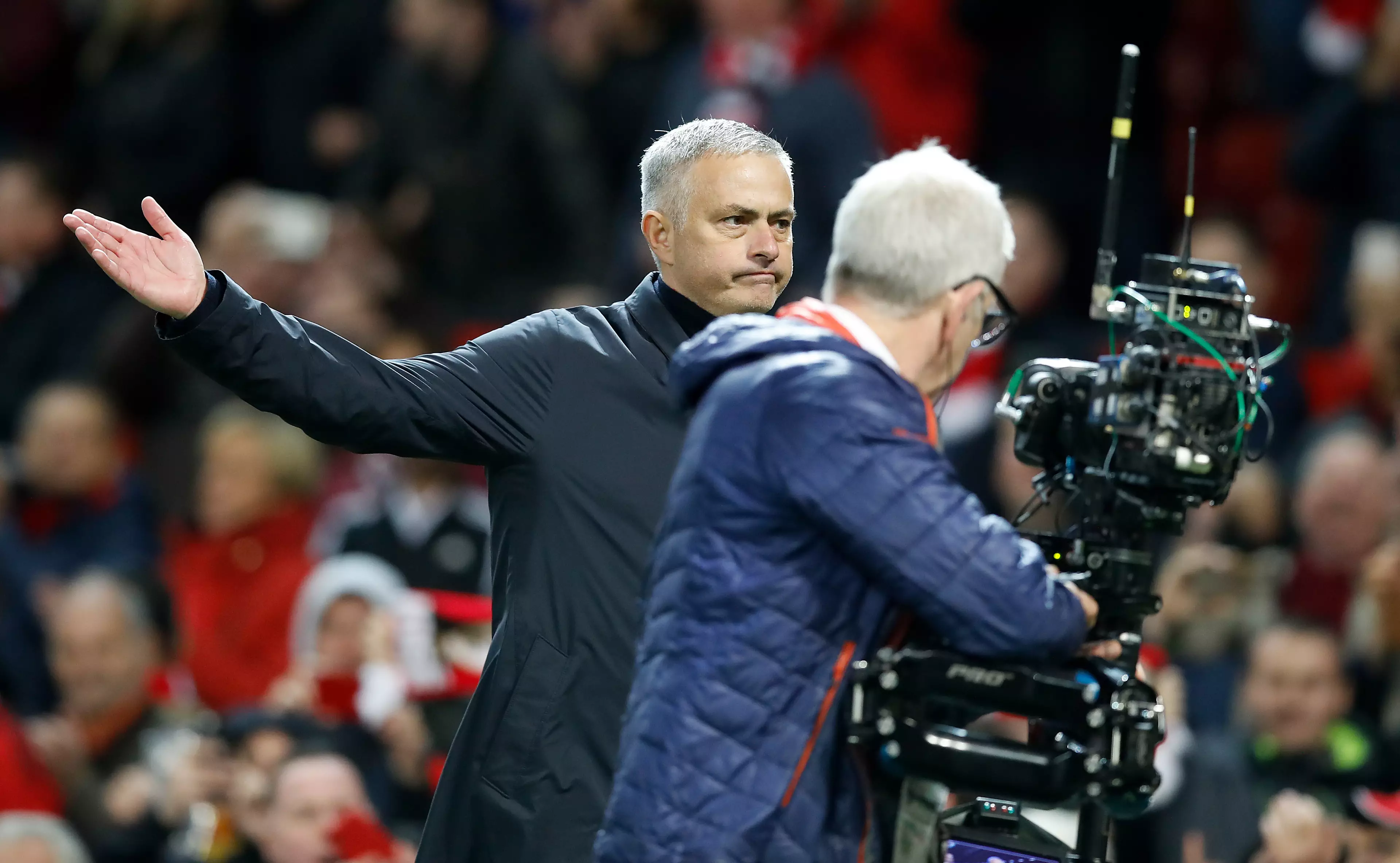 Mourinho walks off at full time. Image: PA Images