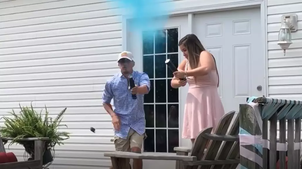 Gender Reveal Party Goes Very Wrong For Dad-To-Be