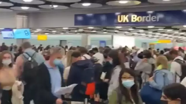 Severe Delays At Heathrow Airport As Families Stuck In Passport Control Queues For Hours 