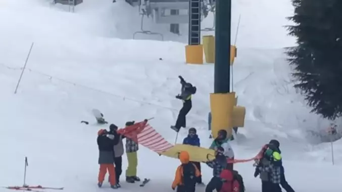 Terrifying Footage Captures Boy Hanging From Ski Lift Chair