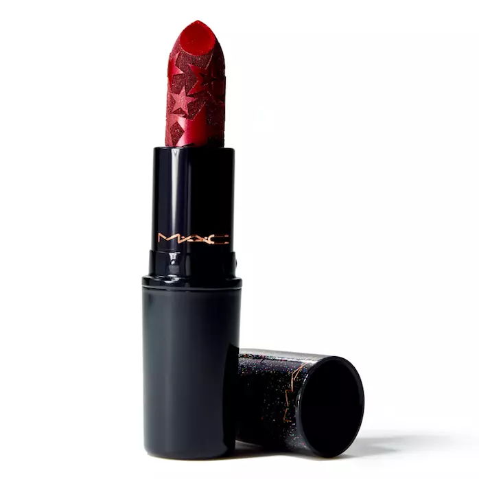 The 'Walk Of Flame' shade in MAC's Fireworks Drama Blast lipstick collection costing £19. (