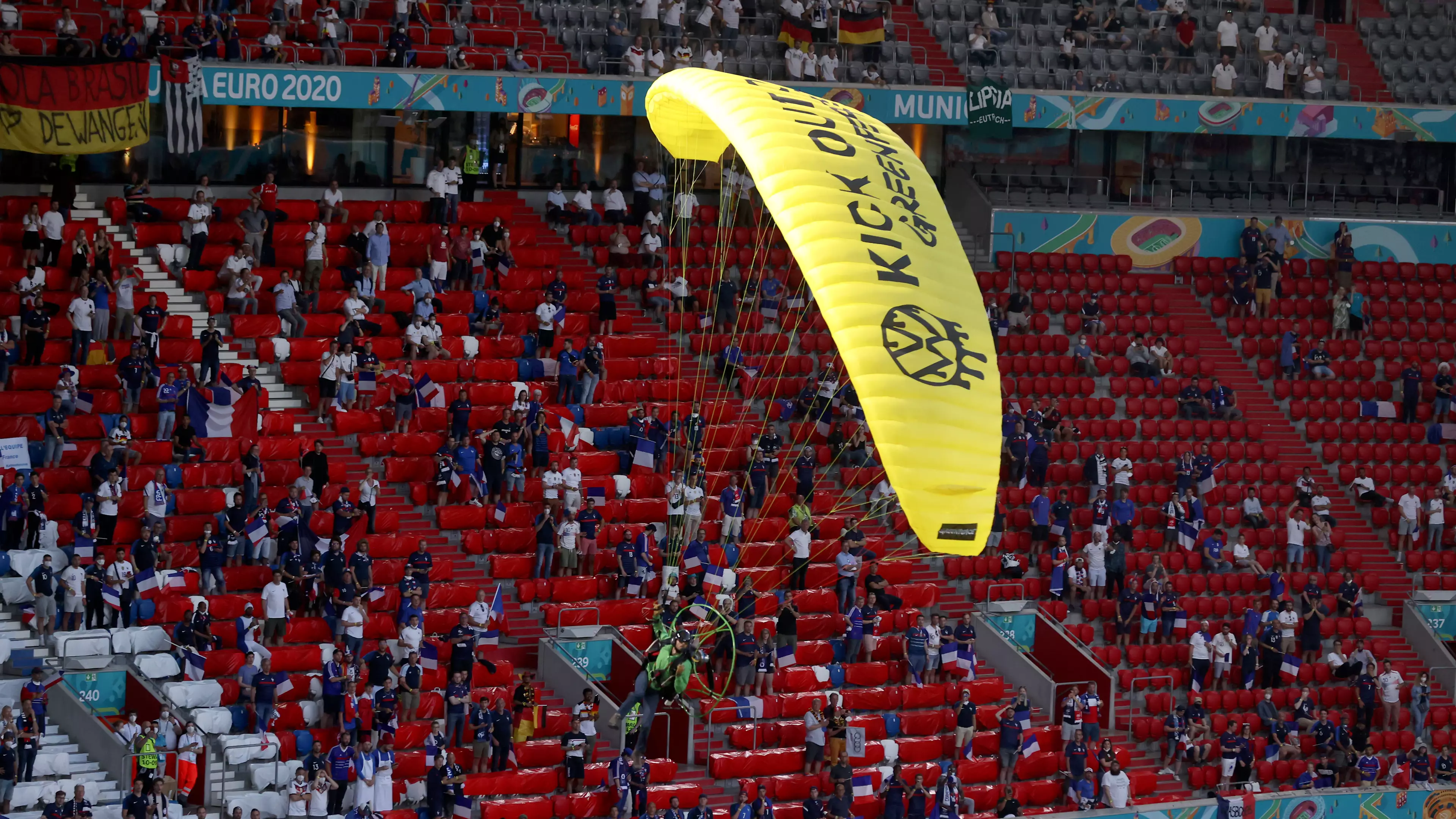 Greenpeace Apologises After Fans Hospitalised By Failed Parachute Stunt At Euro 2020