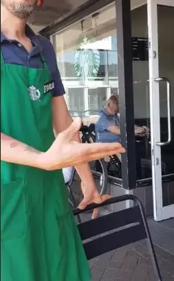 The barista explained that he wanted the man to go elsewhere.
