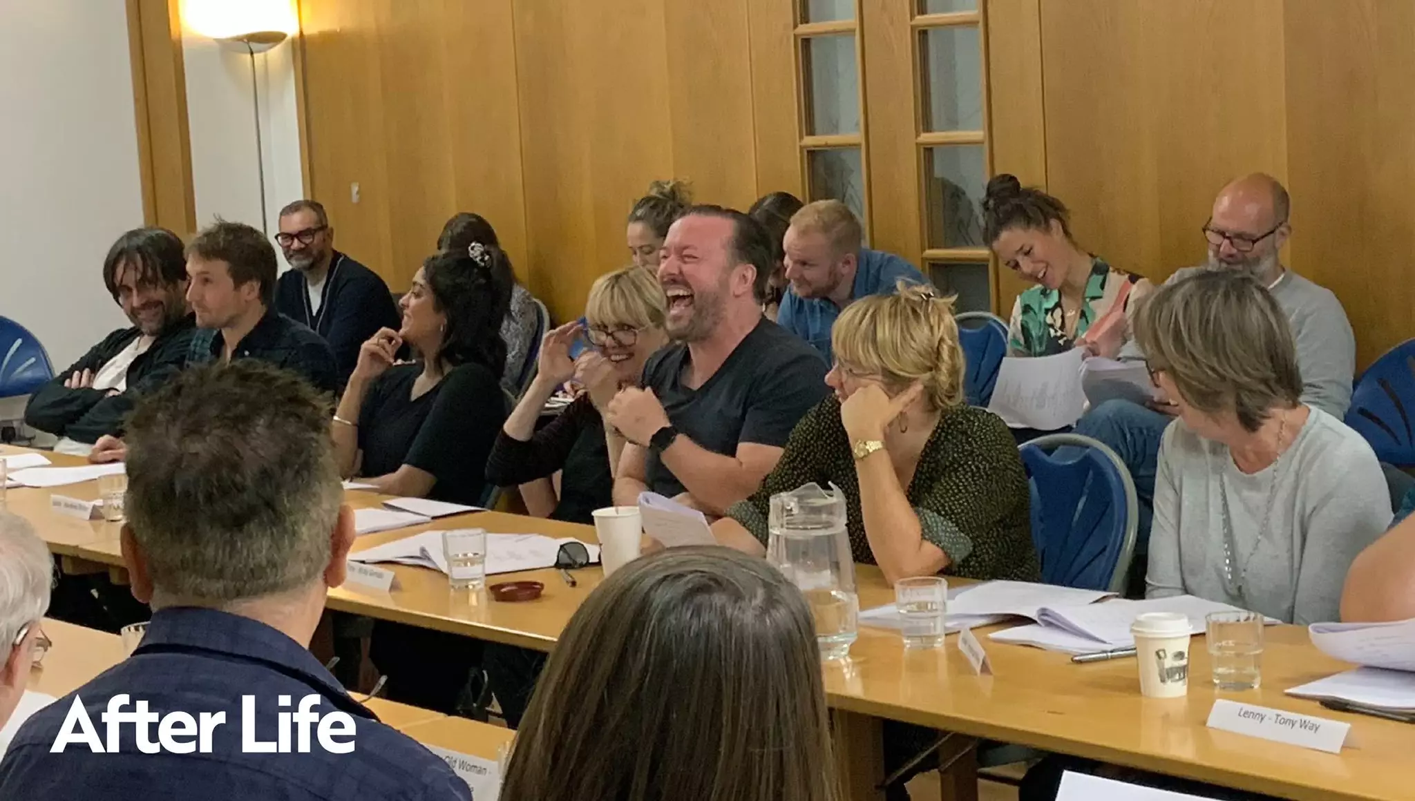 After Life posted a photo from a series two read-through, with all the cast in hysterics (