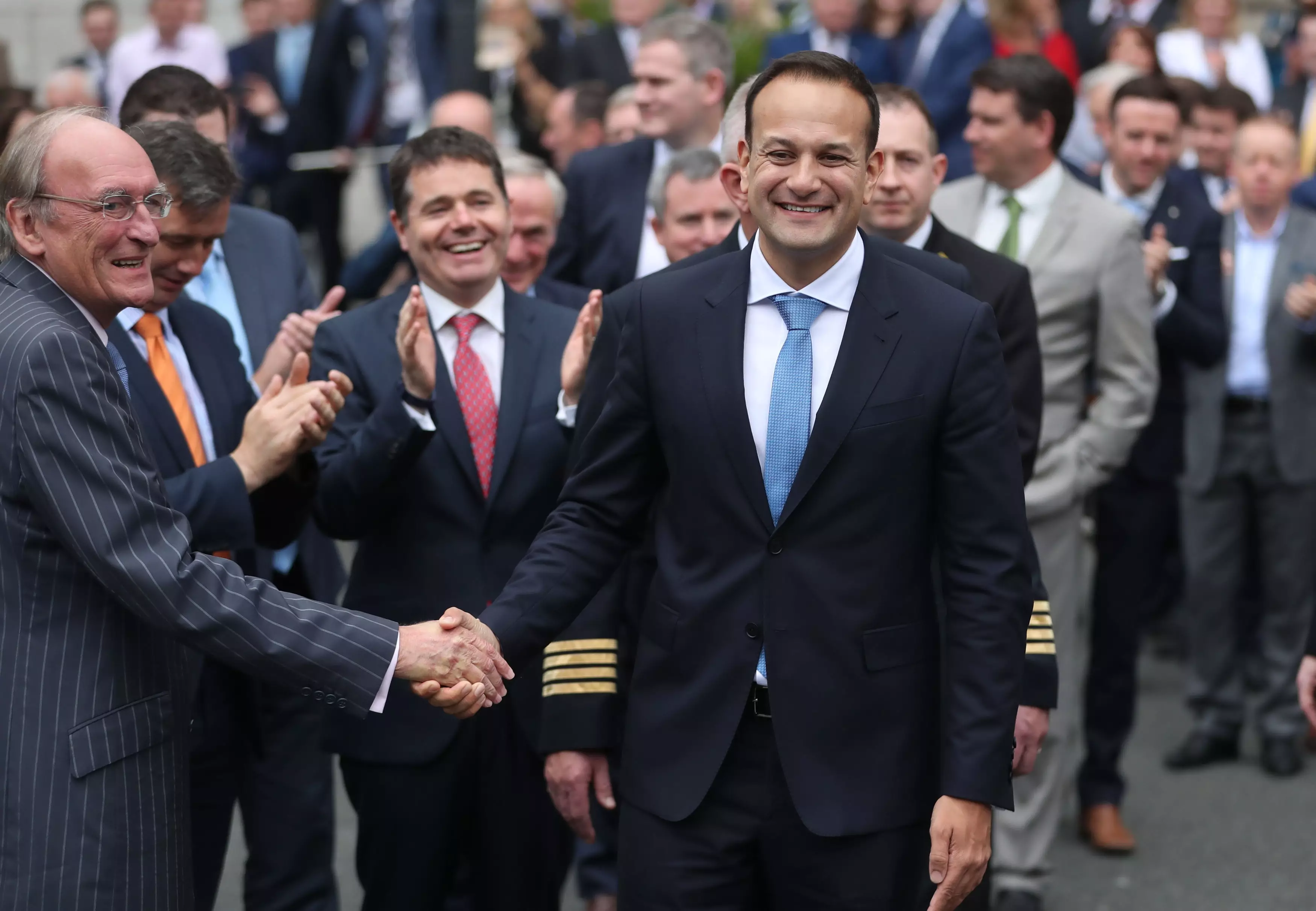 Leo Varadkar being congratulated by supporters