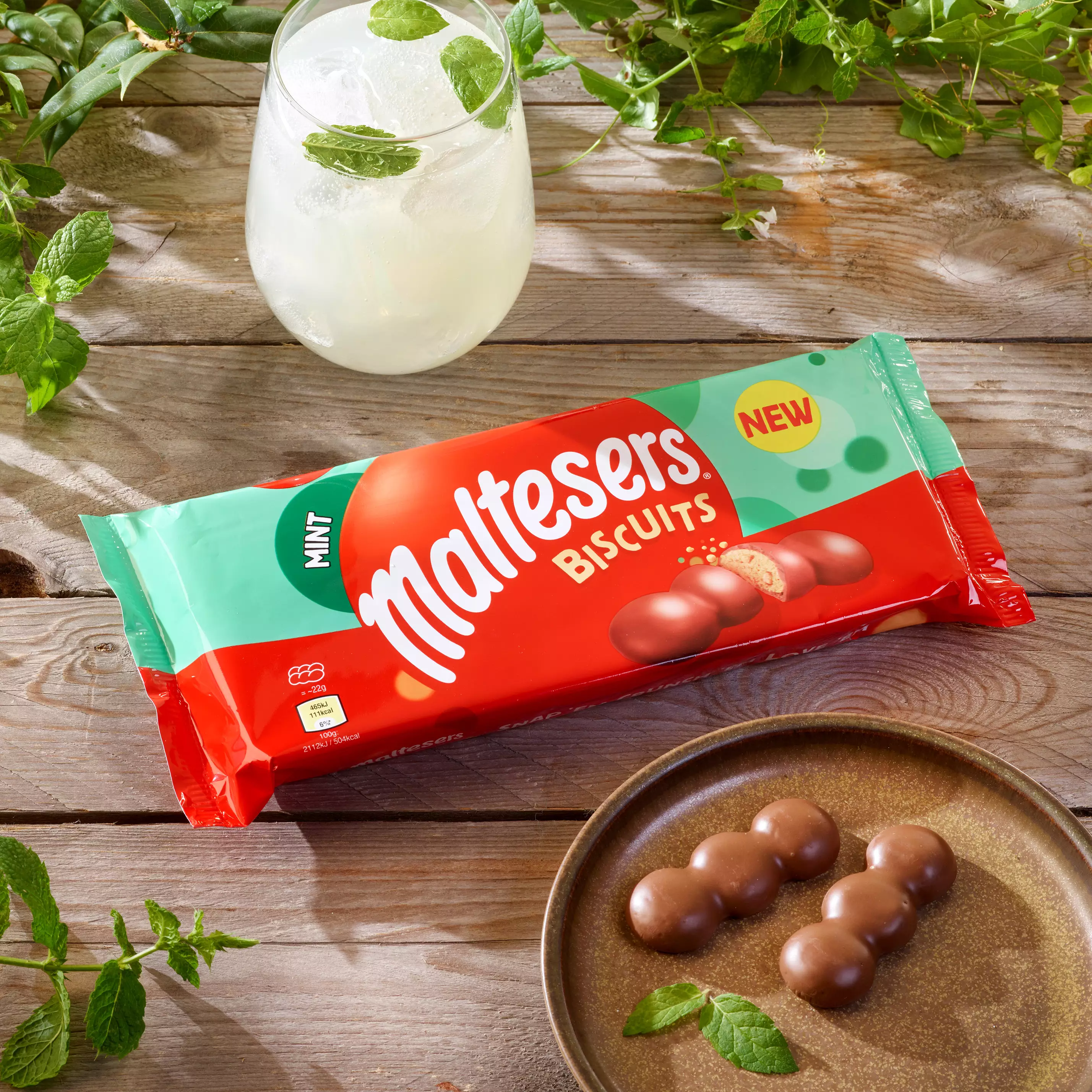 Each biscuit has three light seriously minty, malty bobbles, smothered in smooth milk chocolate (
