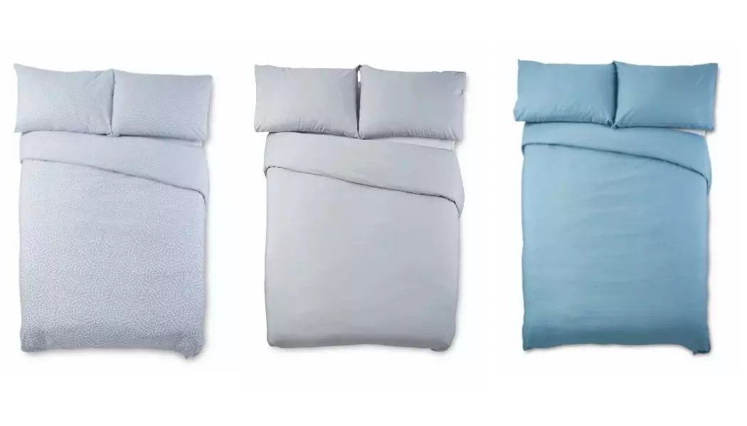 Aldi's cooling bed linen range comes in three colours (