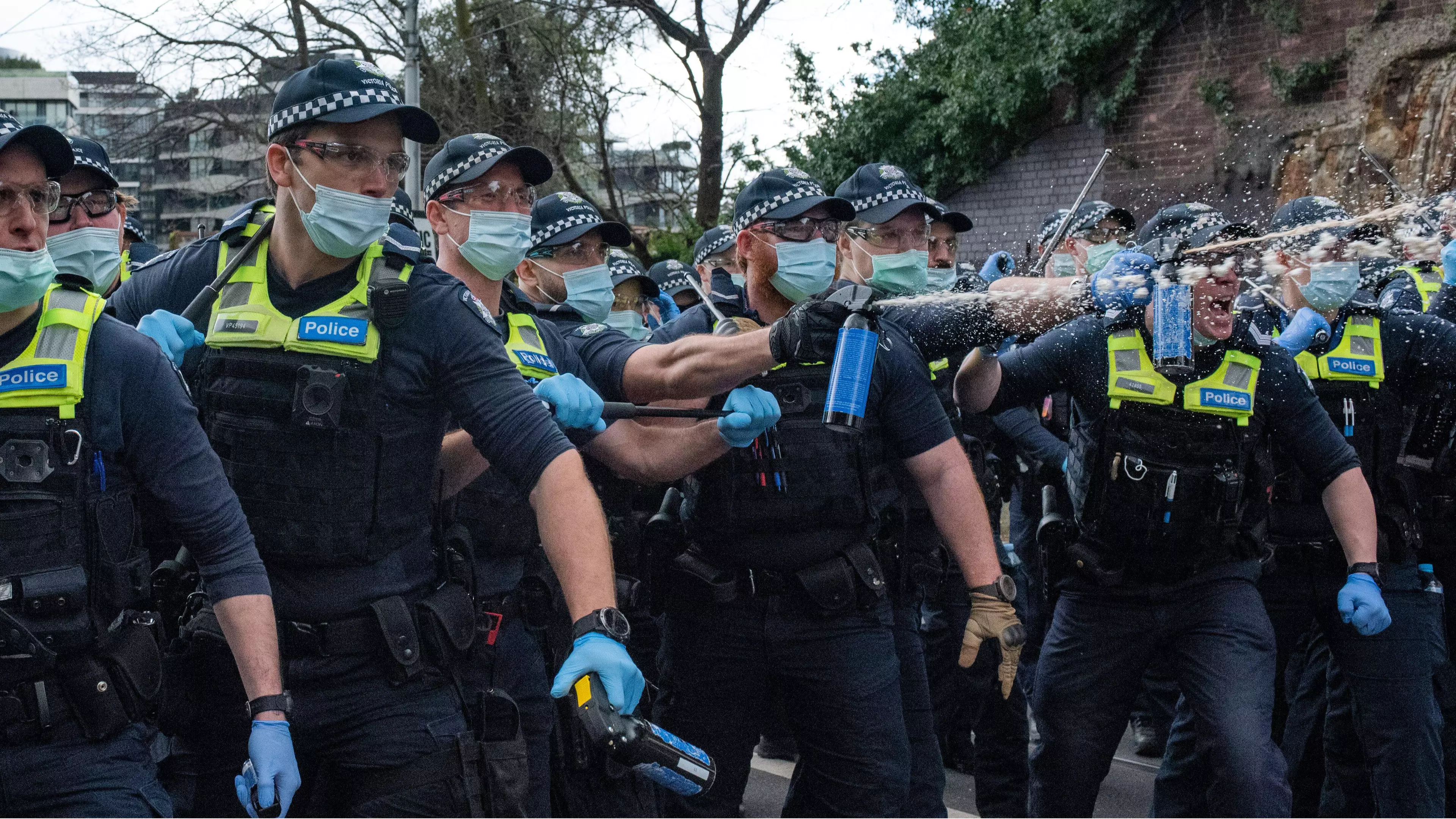 Victoria Police Under Fire After Anti-Lockdown Protestor Gets Capsicum Sprayed In The Face