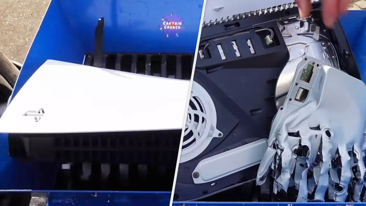 Gamer Forces PlayStation 5 Through Industrial Shredder In Hard-To-Watch Video