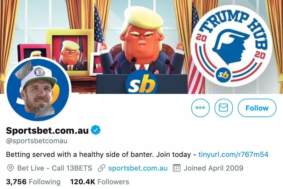 Sportsbet even changed their display picture to an image of the great man (no, we're not talking about Trump).