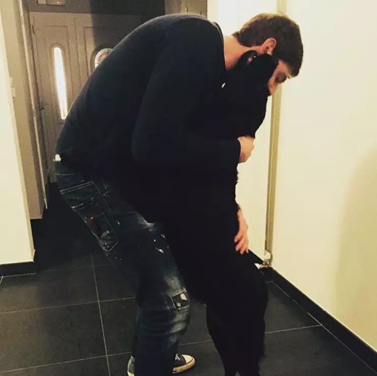 Emiliano Sala and his dog, Nala.