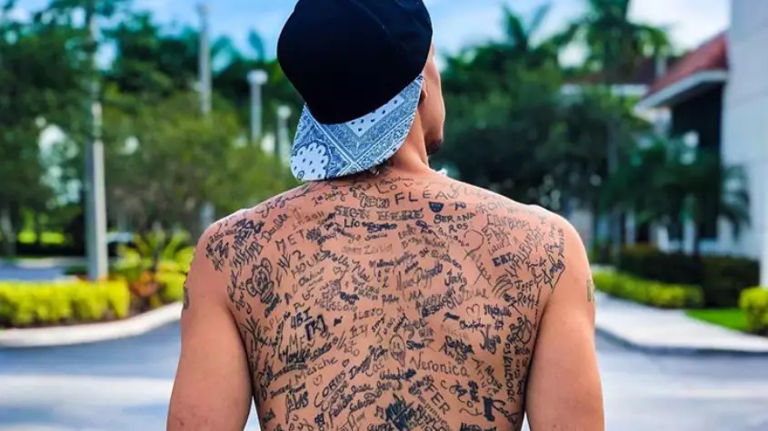 Instagram Star Gets 225 Celebrities' Signatures On His Back For Guinness World Record
