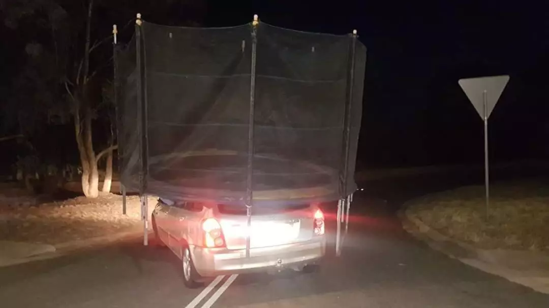Australian Police Share Hilarious Photo Of Car Carrying Trampoline On Top