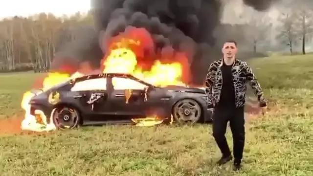 ​YouTuber Sets Mercedes On Fire In Dangerous Stunt