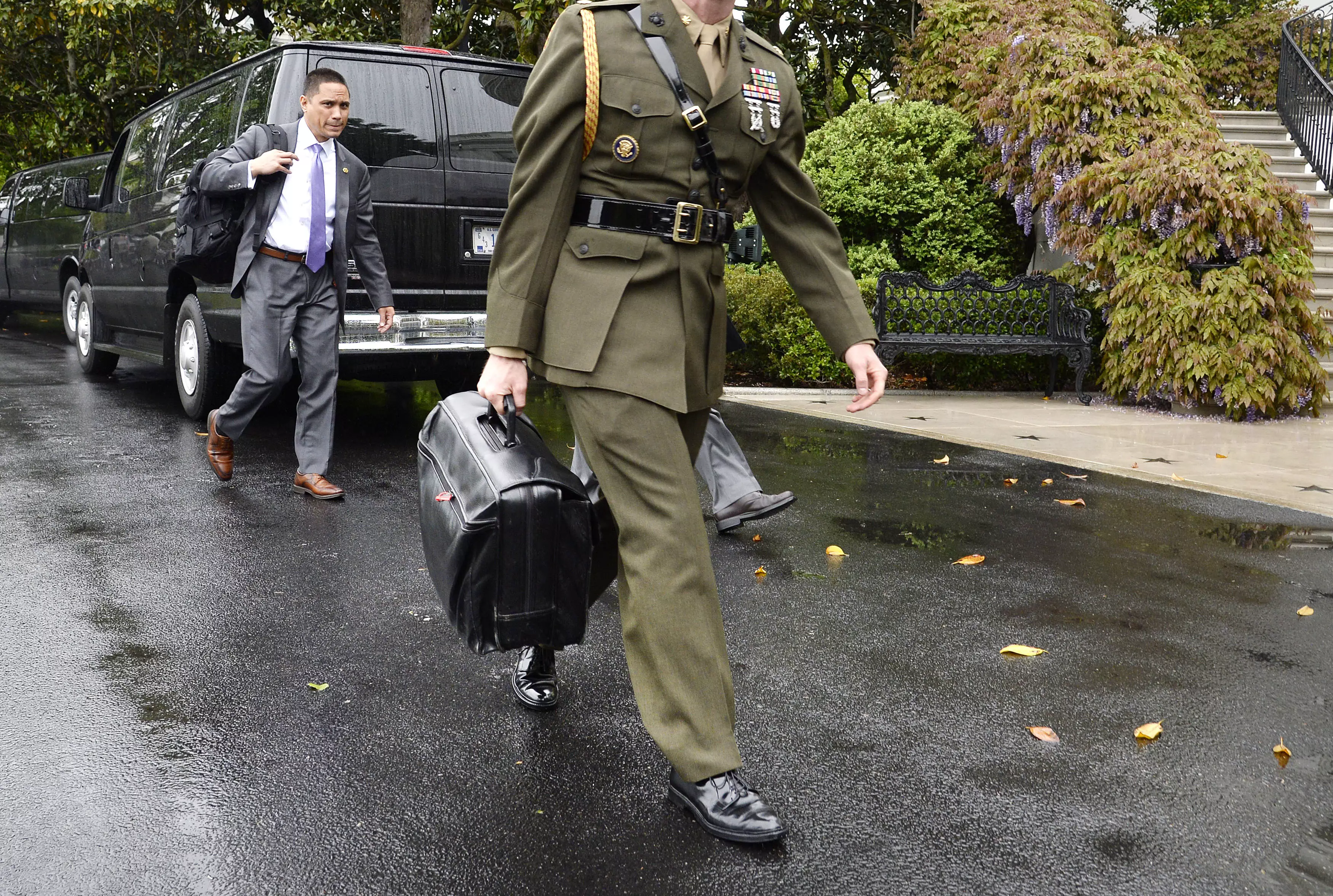 The nuclear football in 2017.