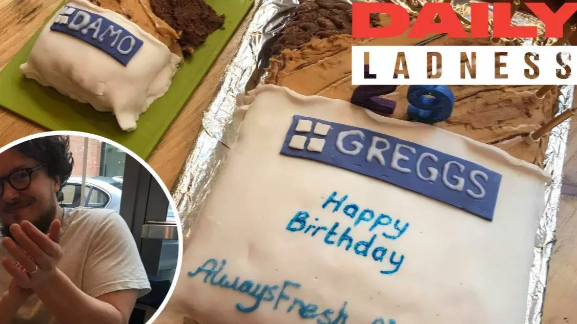 Lad Loves Greggs So Much His Mates Make Him A Steak Bake Birthday Cake