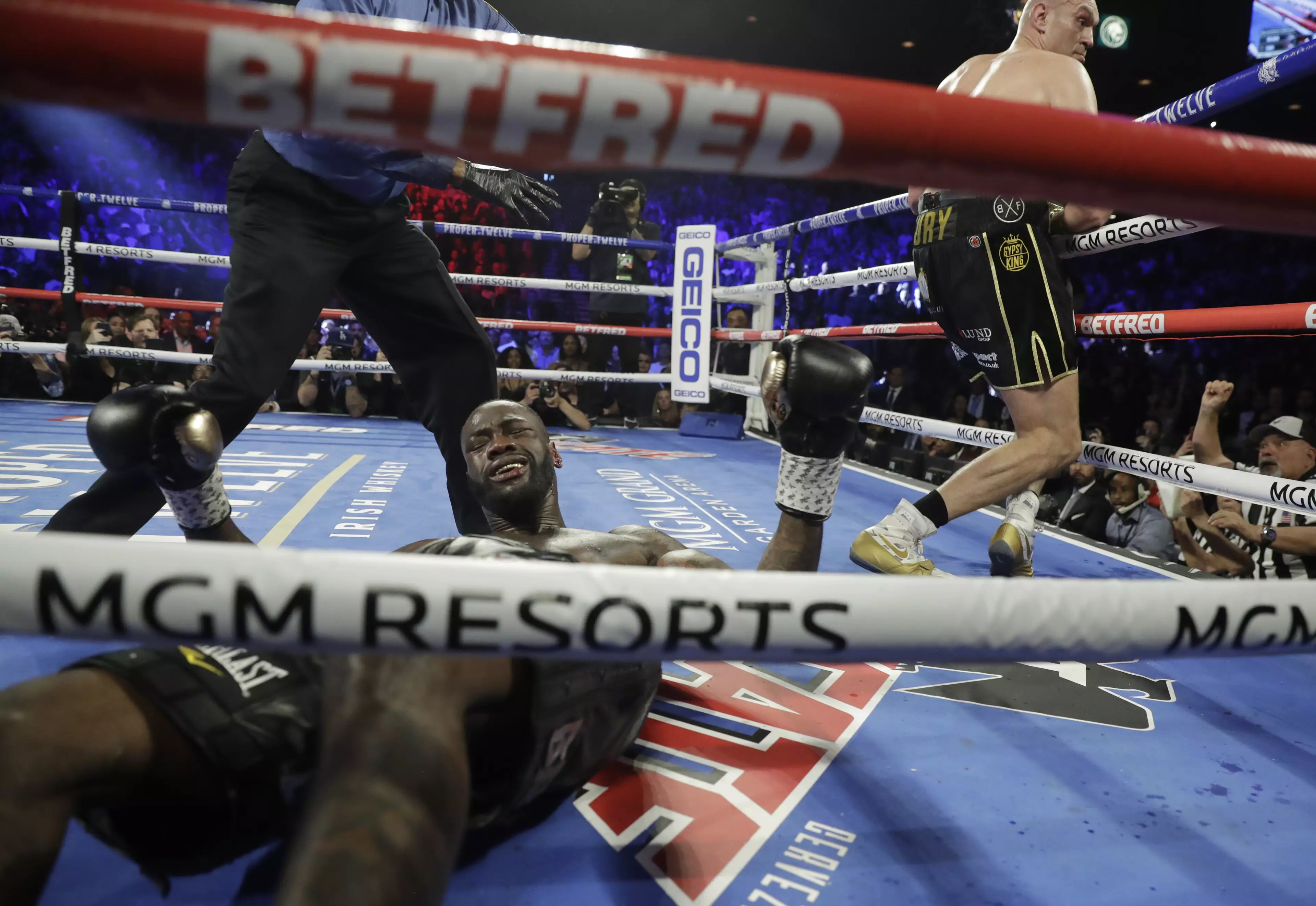 Wilder was twice put down on the canvas by Fury. Image: PA Images