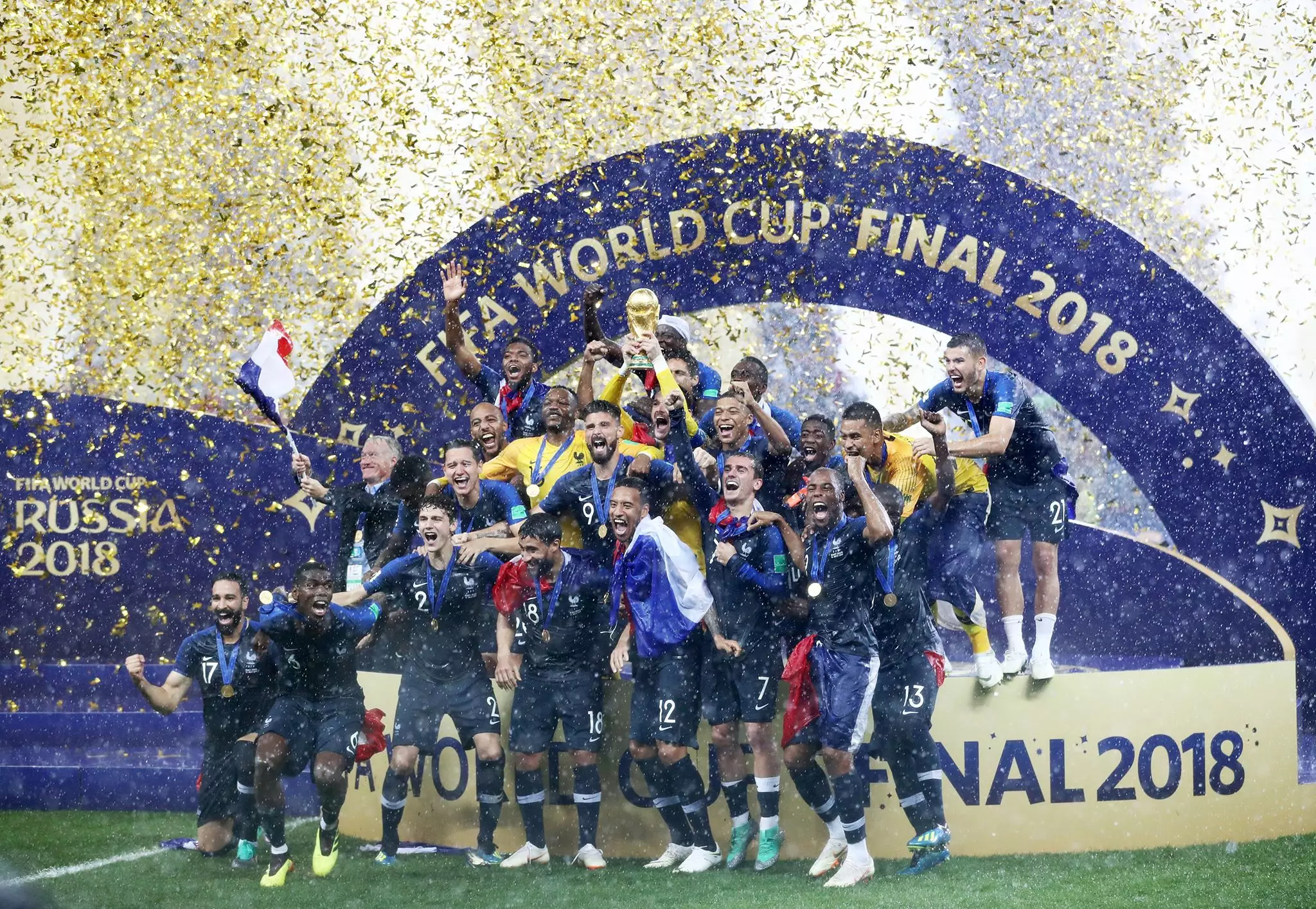 France celebrate winning the World Cup. Image: PA Images