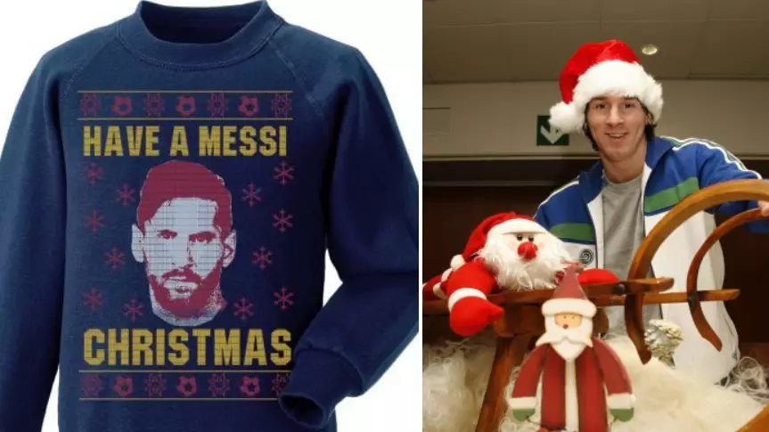 There's A Christmas Jumper With Lionel Messi's Face On It For Fanboys Everywhere