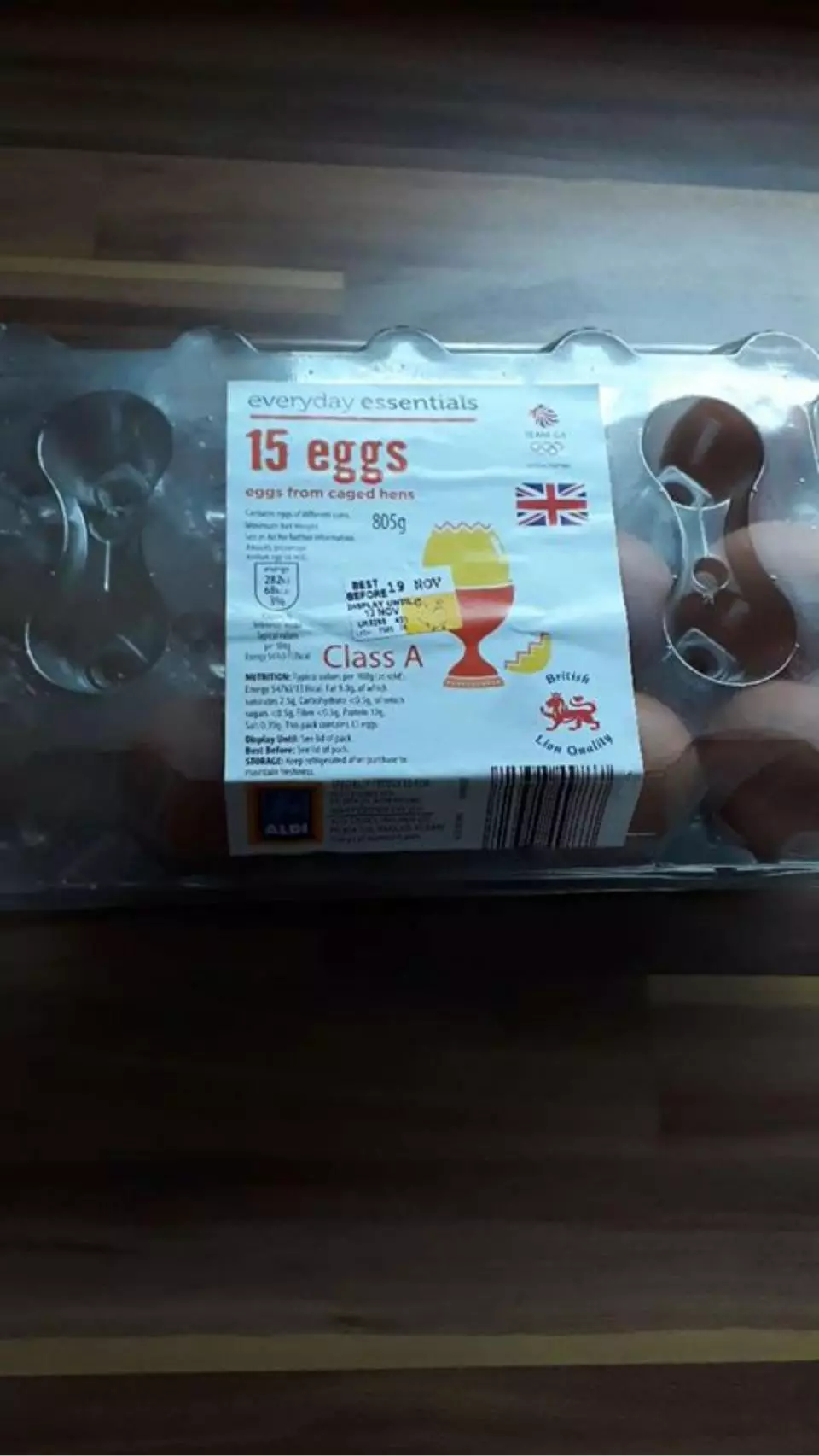 The eggs Annele Piercy bought from Aldi.