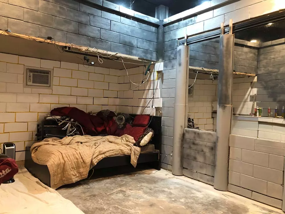 Brian's bedroom mid-renovation. (