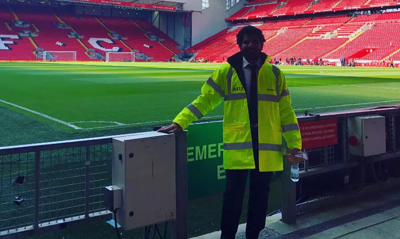 Mahmoud Ahmed began working as a steward at Anfield earlier this year