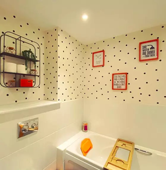 Jade loved the effect so much she opted to do her second bathroom with polka dots (