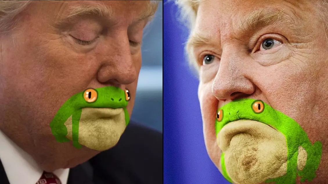 Donald Trump With A Frog Painted Over His Mouth Is Brilliant