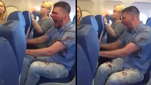 Bloodied Passenger Has To Be Restrained On Flight After Lashing Out 