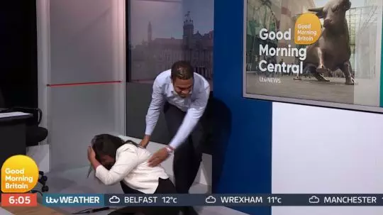 Good Morning Britain Newsreader Trips And Goes Flying Off-Screen Live On Air