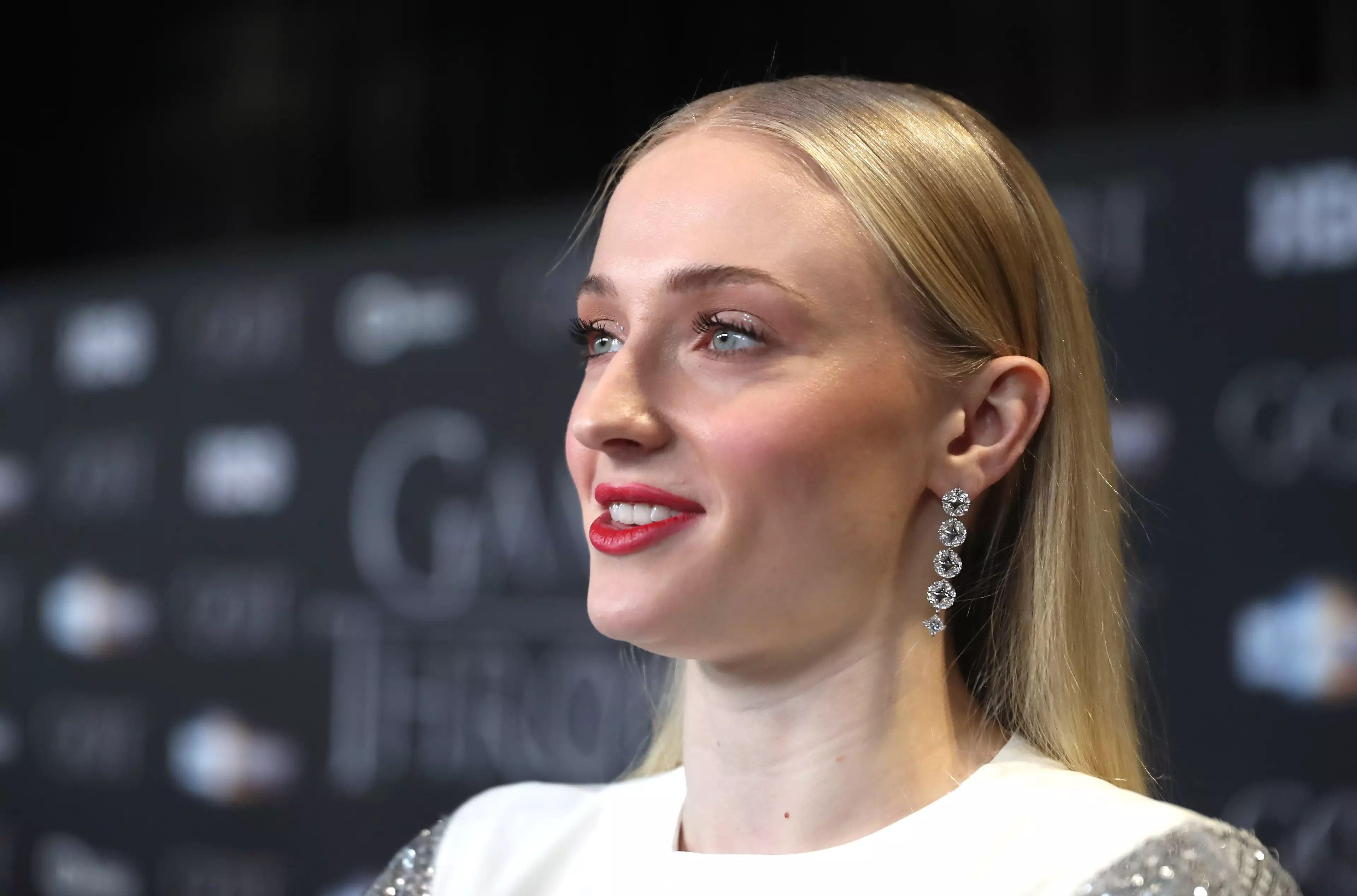 Sophie Turner at the Game of Thrones premiere in Belfast.