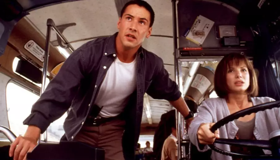 This was probably Keanu's most stressful bus journey for more than two decades.