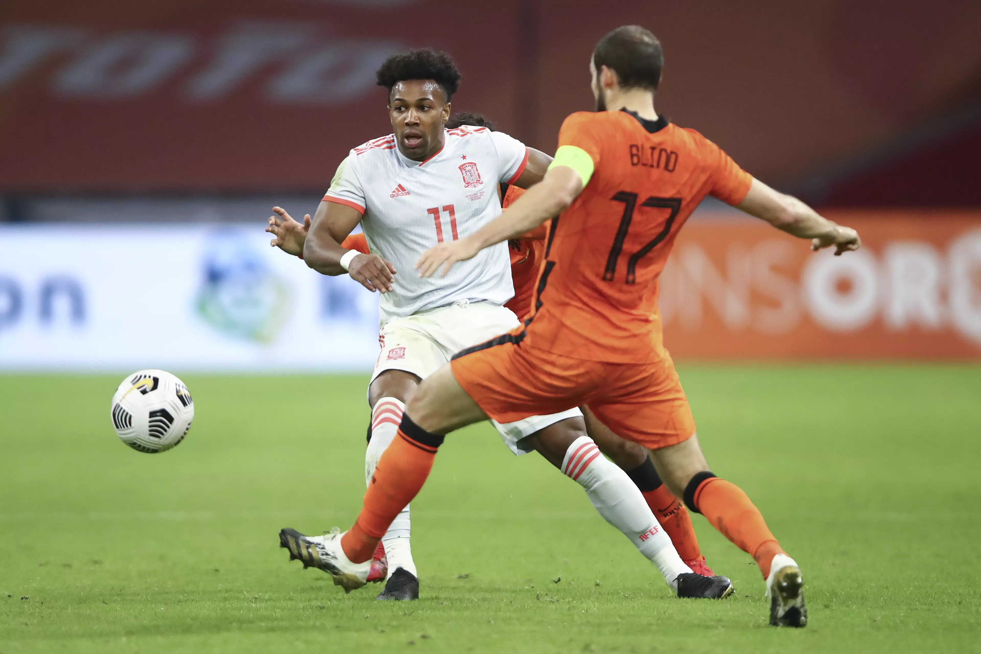 Traore playing against Netherlands on Wednesday. Image: PA Images