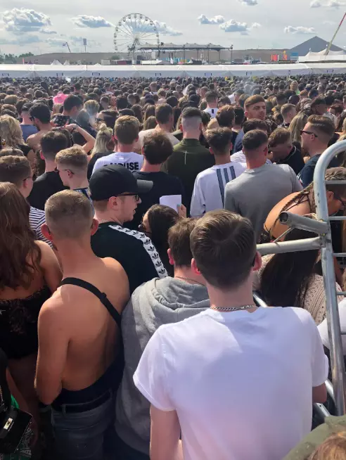 Hundreds of revellers were forced to queue for hours.