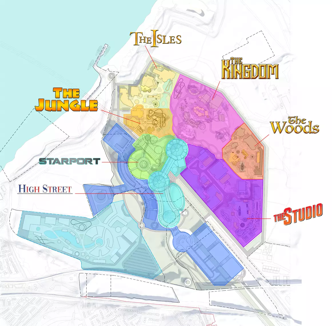The park will be made up of six zones (