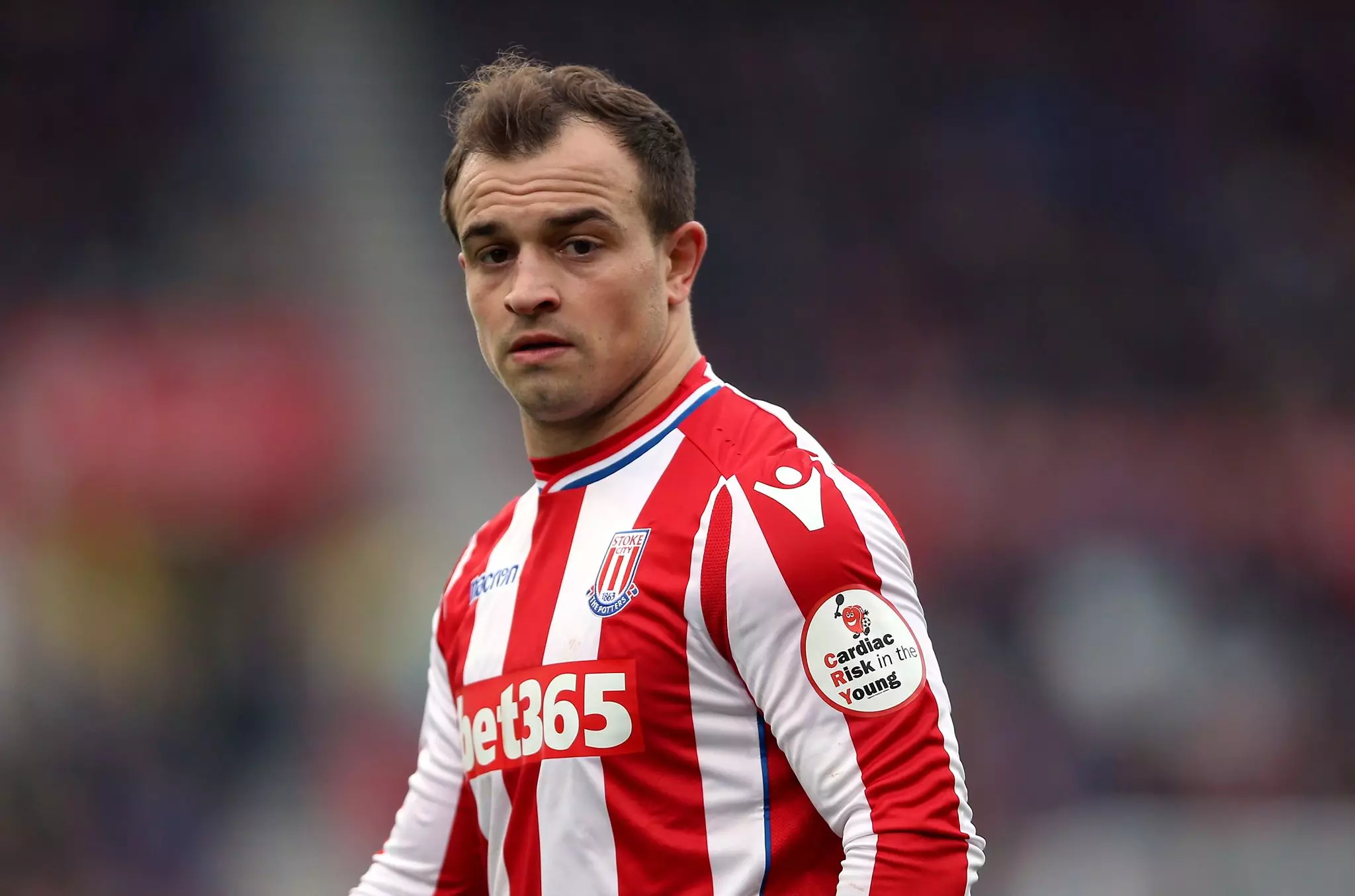 Shaqiri in action for Stoke. Image: PA