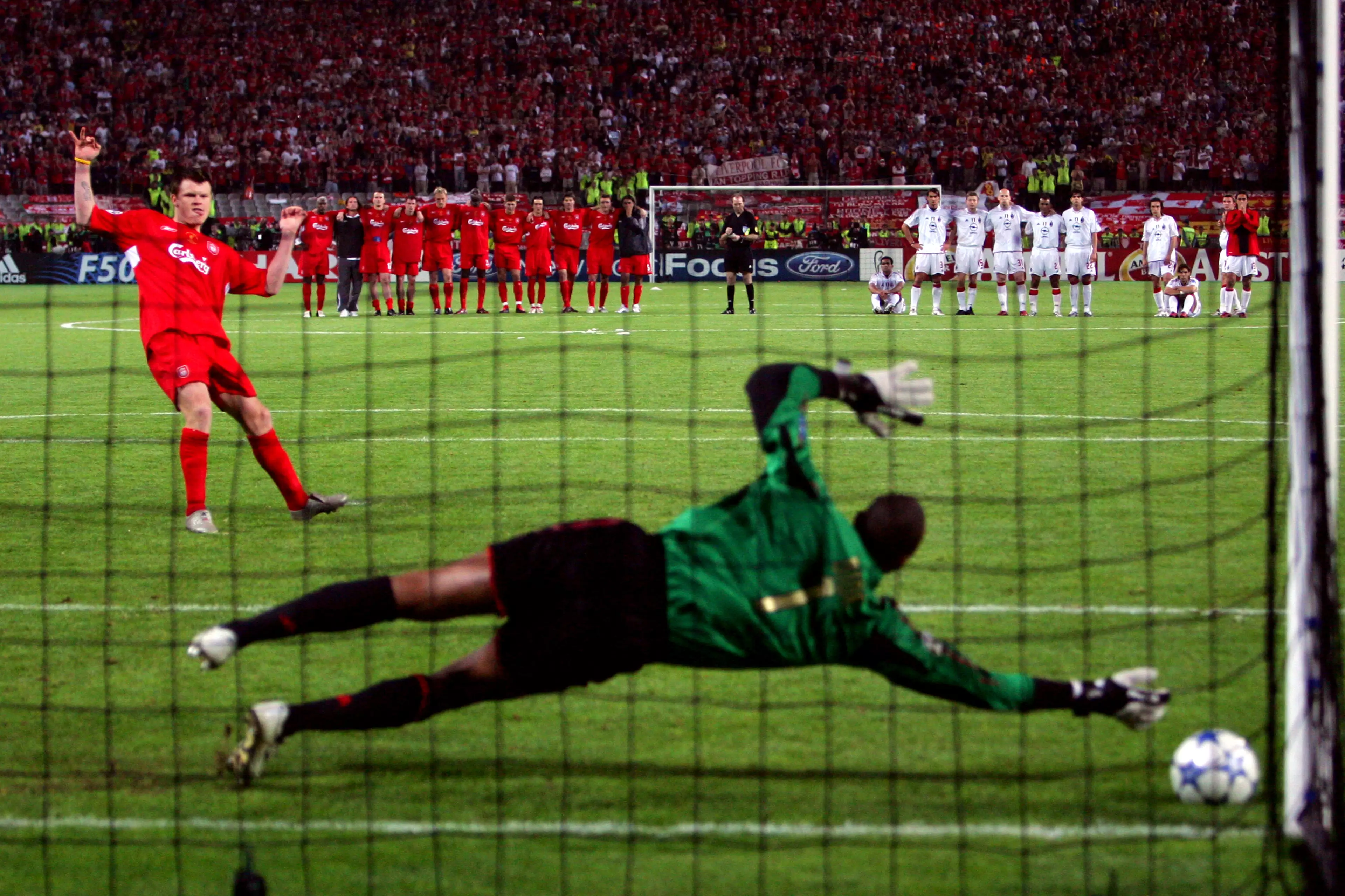 Dida saves the penalty. Image: PA Images
