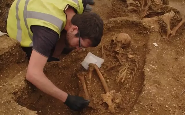 Experts aren't quite sure why the warrior was speared but say it could have been part of a 'vampire ritual'.