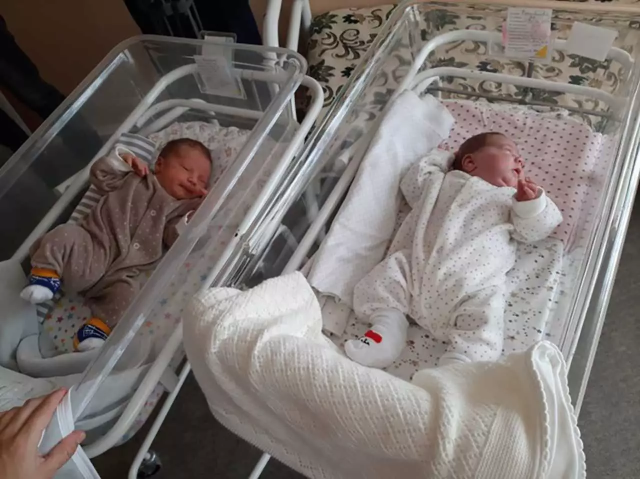 A woman in Kazakhstan has given birth to twins 11 weeks apart.
